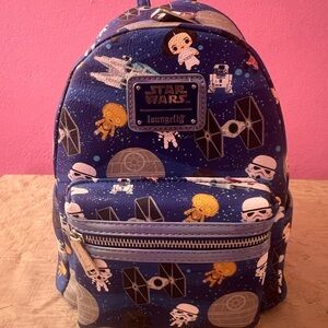 Star Wars Loungefly Chibi AOP Mini Backpack Death Star Disney Parks NWT